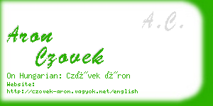 aron czovek business card